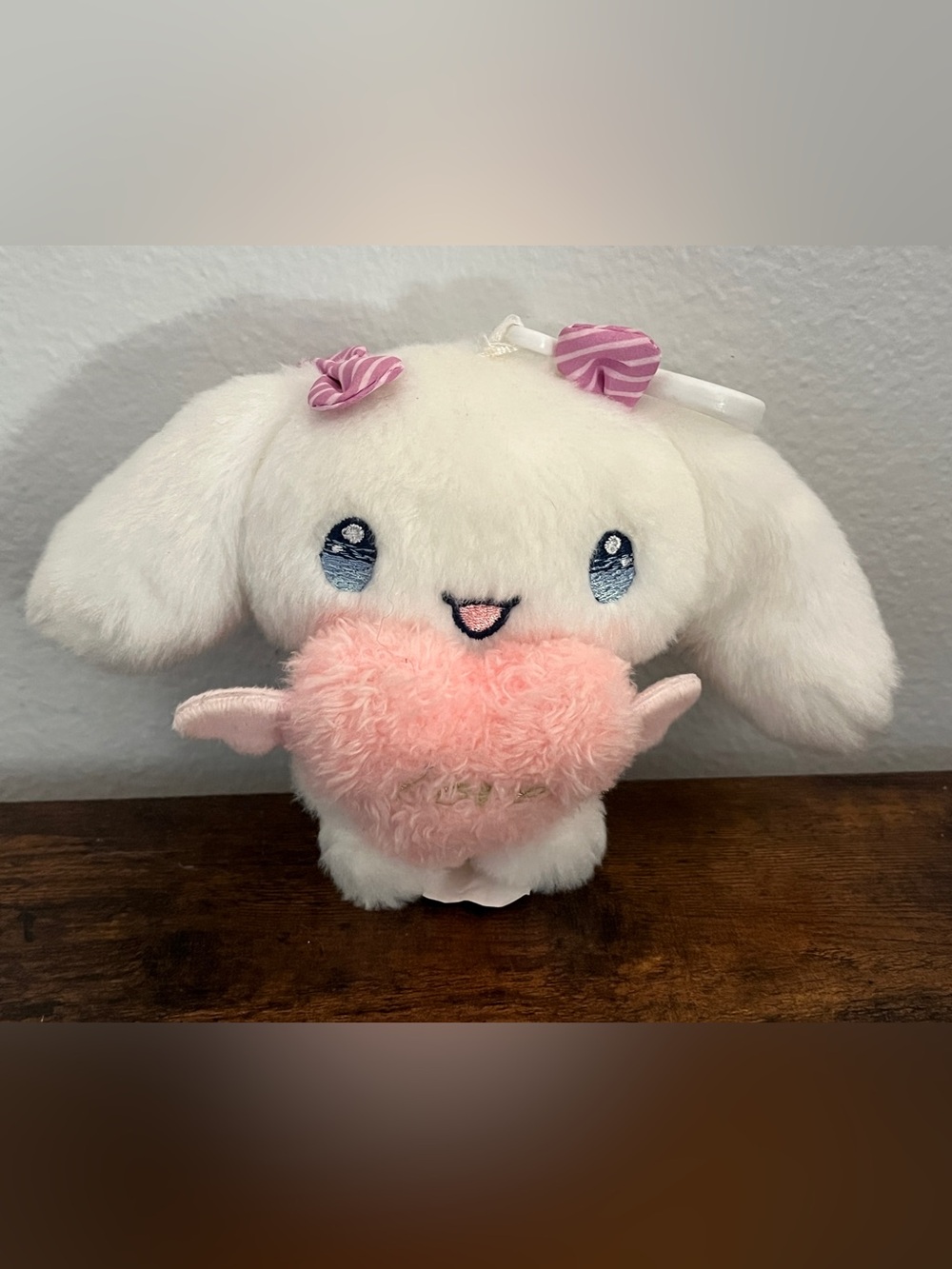 Sanrio Cinnamoroll Plush Keychain Mascot Winged Pink Heart Striped Bows Cute